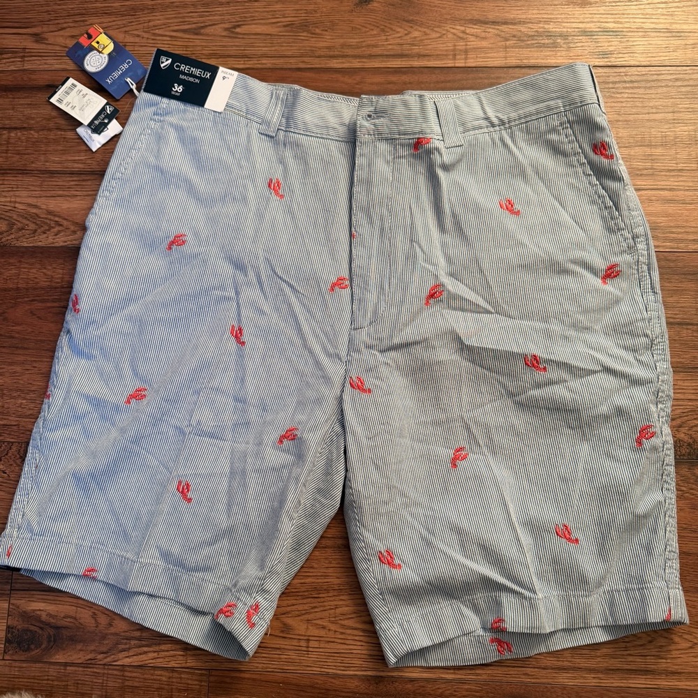 Daniel Cremieux Madison Blue and White Pinstripe Lobster Pants Mens 36 NEW